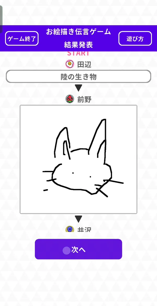 伝言の結果