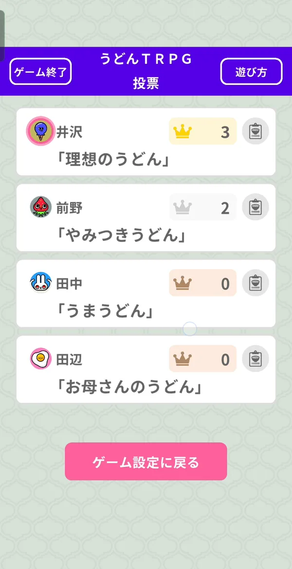 投票ランキング